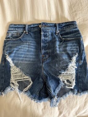 Good American Blue Distressed Denim Women's Shorts
